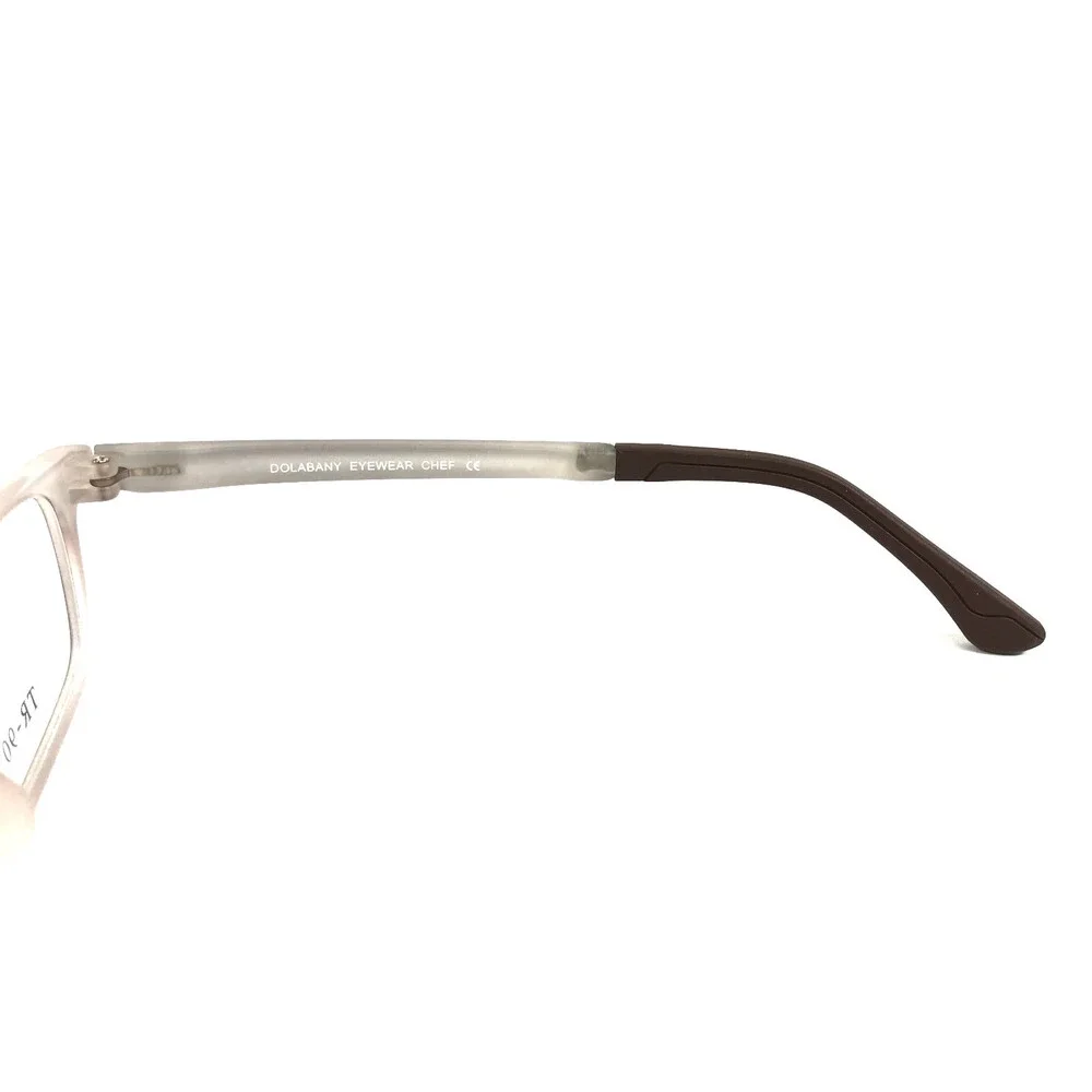 Dolabany Eyeglasses Frames CHEF Matte Brown White Rectangle Full Rim 45-17-135